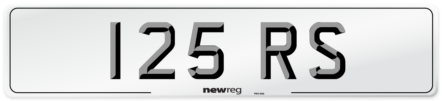 125 RS Number Plate from New Reg